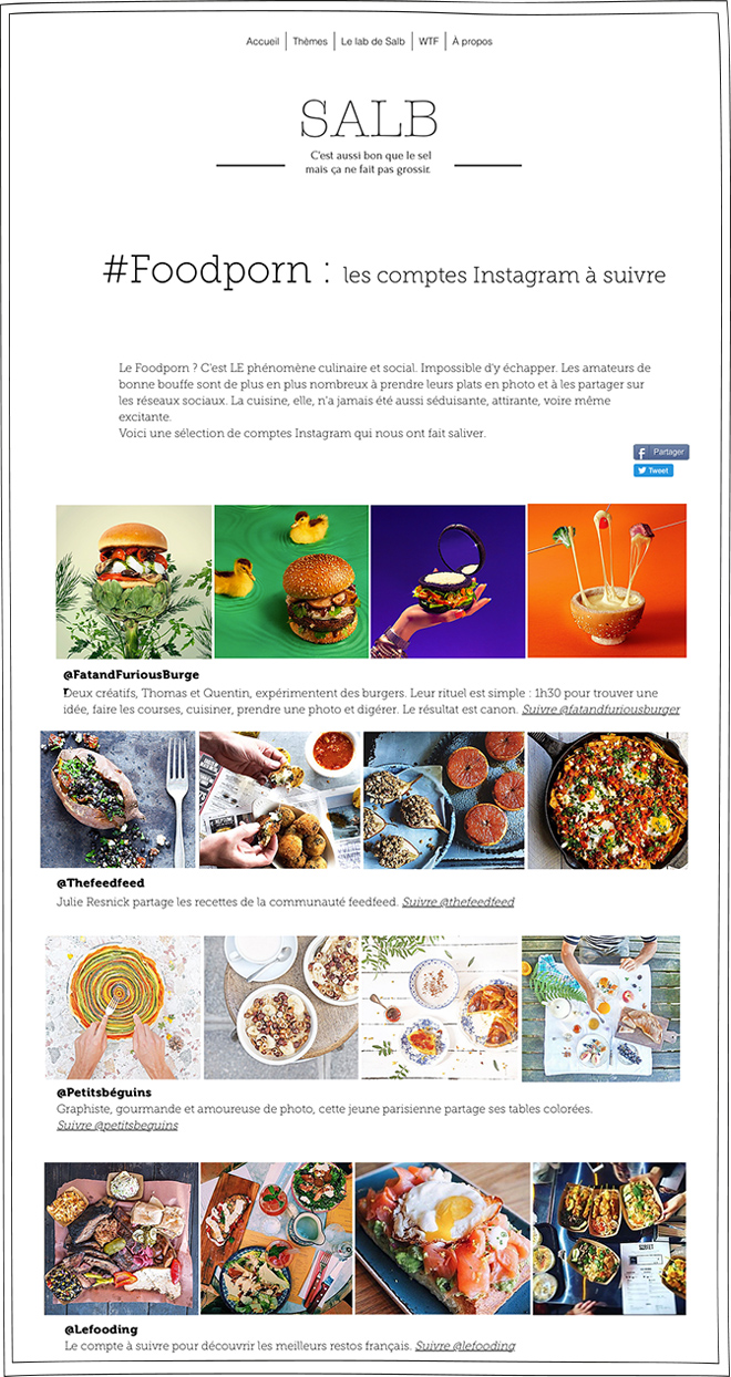 Salb - Article Presse - Petits Béguins #Foodporn