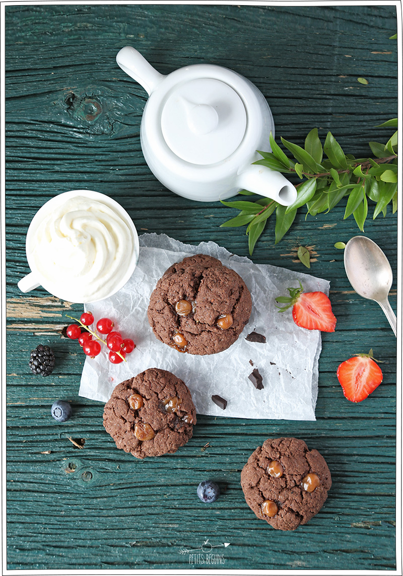 Cookies chocolat caramel au thé - Recette Petits Béguins