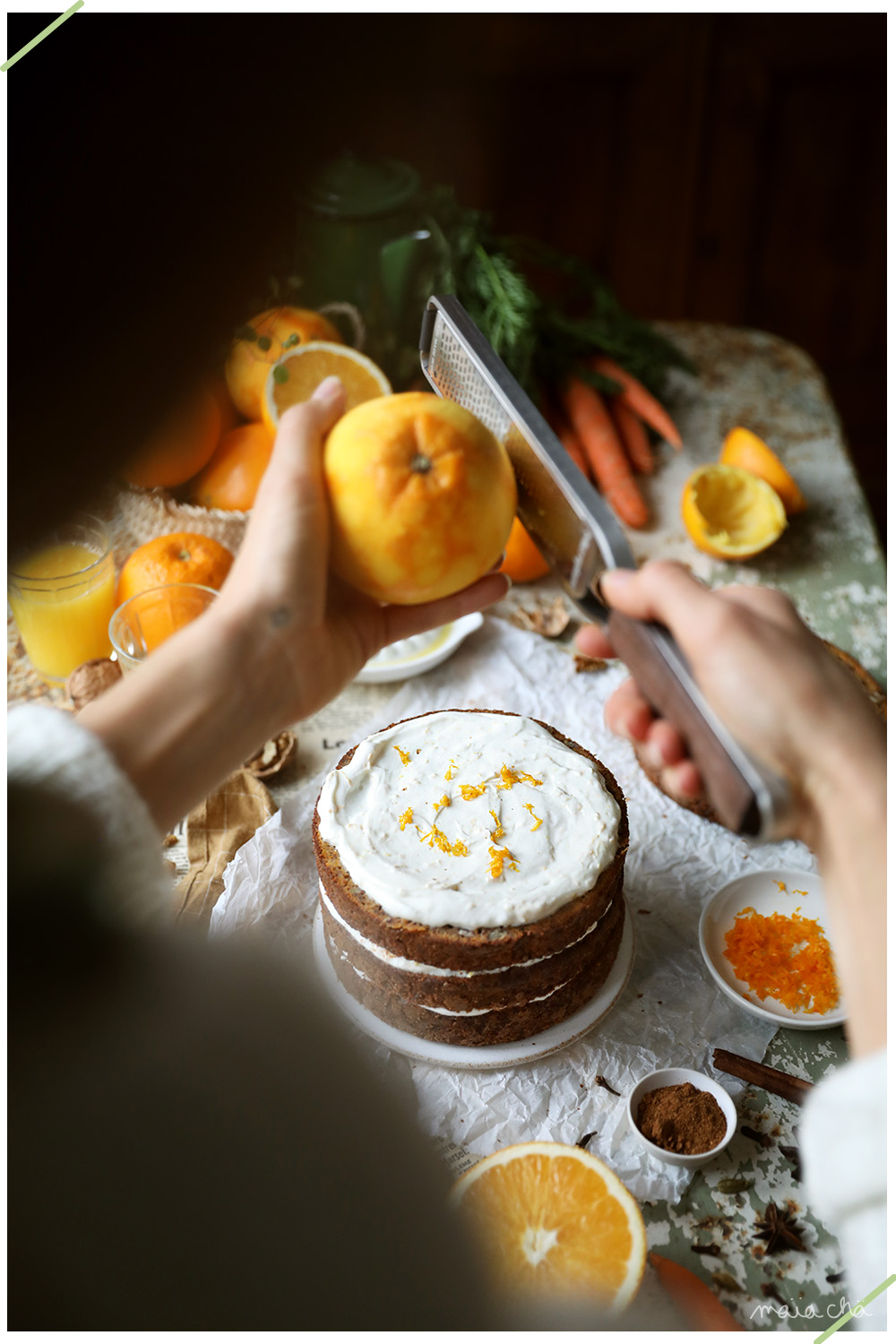 Carrot Cake - Carotte Cake - Sans lactose - Recette - Maïa Chä