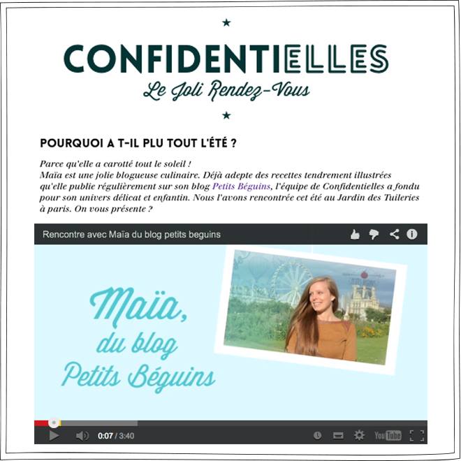Confidentielles - Article - Petits Béguins