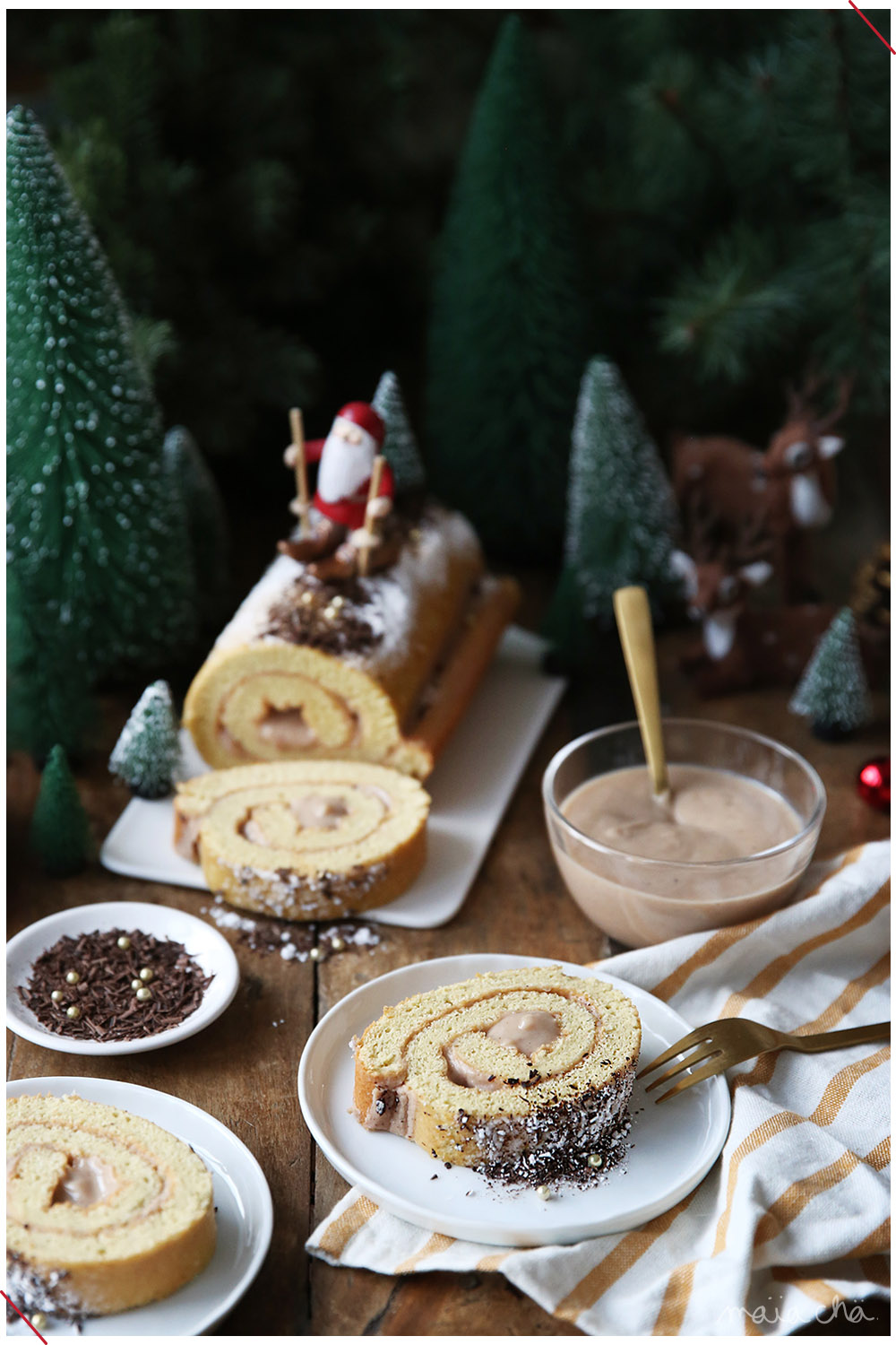 Gâteau roulé facile aux marrons - Goûter de Noël - Maïa Chä