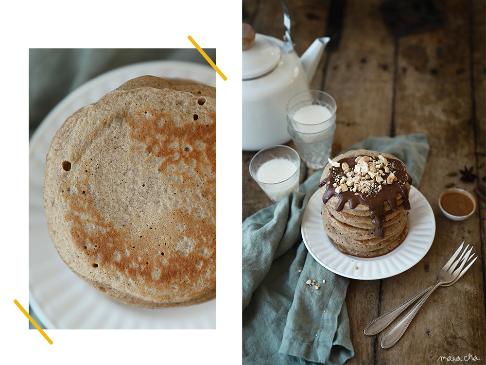Pancakes Healthy à la banane - Recette sans lactose - Maïa Chä